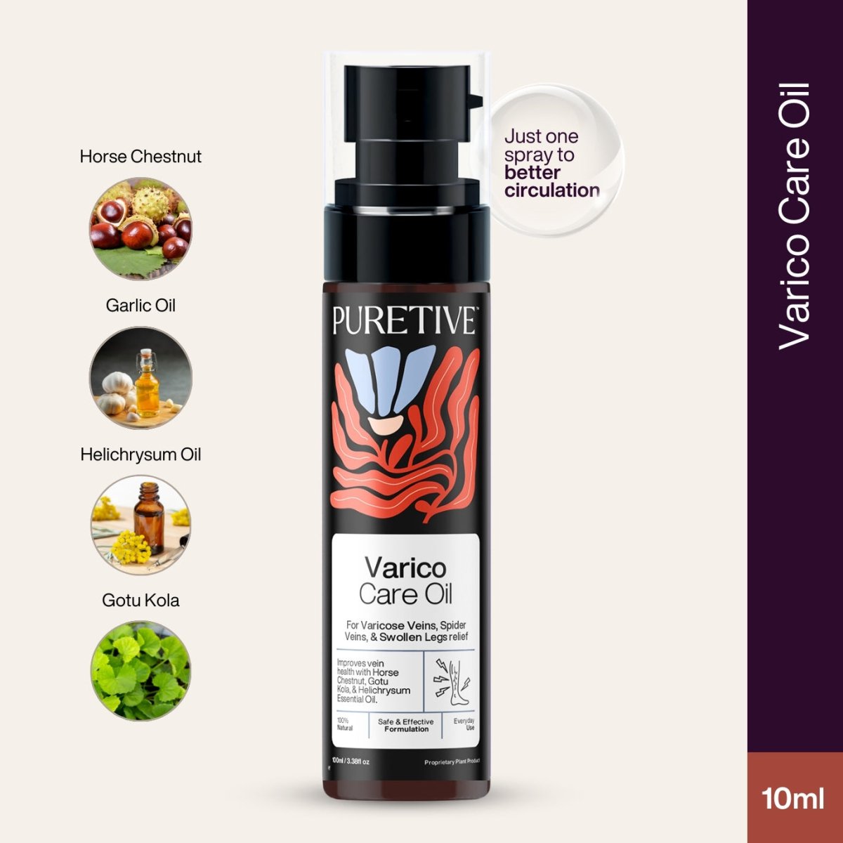 Varico Vein Care Leg Oil - Puretive Botanics