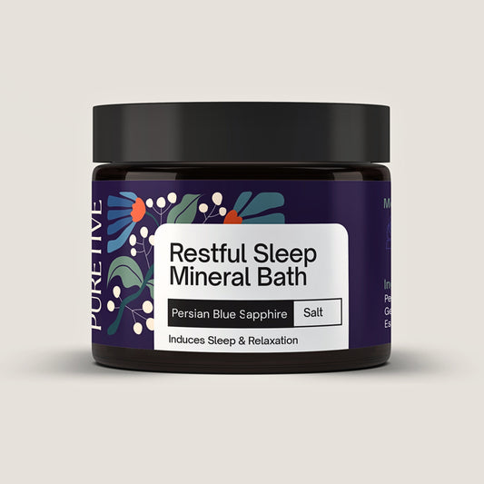 Picture of Puretive's Restful Sleep mineral Bath Salt for Better sleep and Relaxation with 100% Pure Persian Blue Sapphire