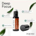 Picture of Puretive's Deep Focus Roll On  with a 100% Pure Blend of Essential Oils curated to help you Enhance your focus, Boost Mood, Ease Frustration & enhance energy.