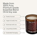 Picture of Puretive's Deep Focus Wellness Scented Candle's Key Features such as 