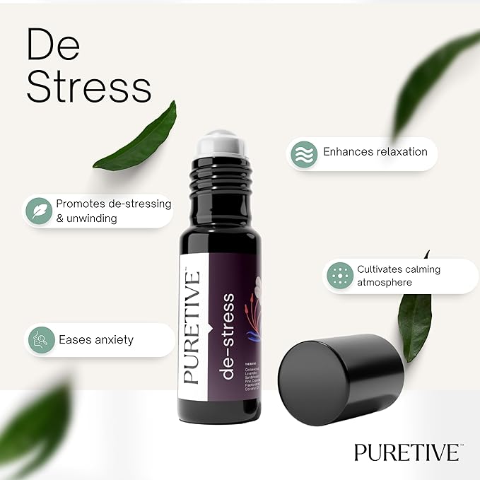 Picture of Puretive's Cold Cure Roll On with a 100% Pure Blend of Essential Oils curated to help you get a relaxing experience, ease anxiety, cultivate a calming atmosphere & Promotes de-stressing & Unwinding.