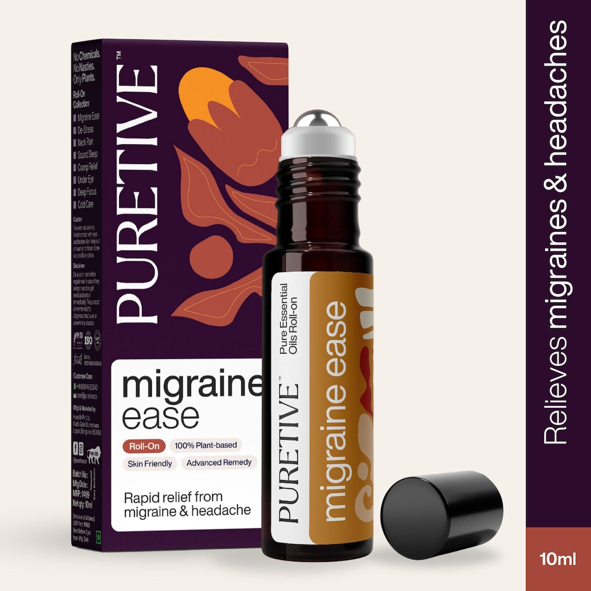 Migraine Ease Roll-On - Fast Relief for Severe Headaches and Cluster Headaches